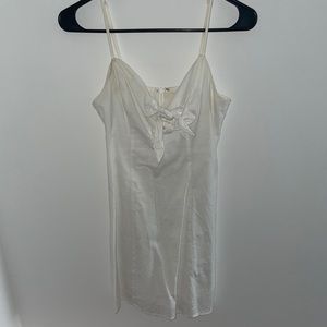 white double tie mini dress